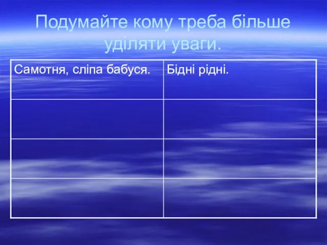 Подумайте кому треба більше уділяти уваги.