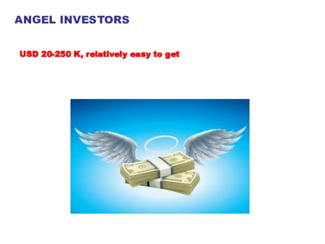 ANGEL INVESTORS USD 20-250 K, relatively easy to get