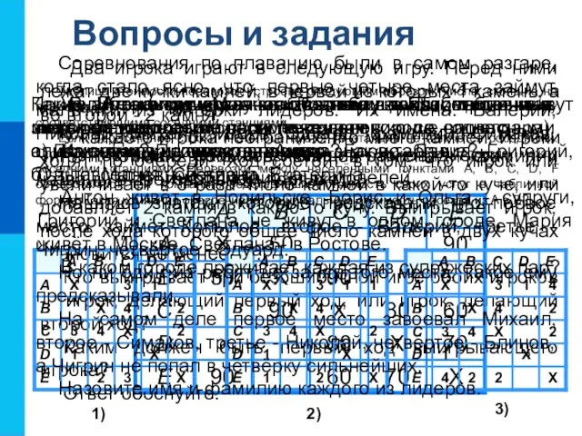 Вопросы и задания Какие преимущества обеспечивают табличные информационные модели по сравнению со