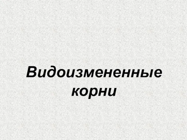 Видоизмененные корни