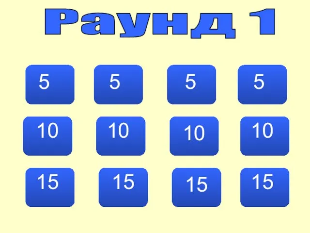 Раунд 1 5 5 5 5 10 10 10 10 15 15 15 15