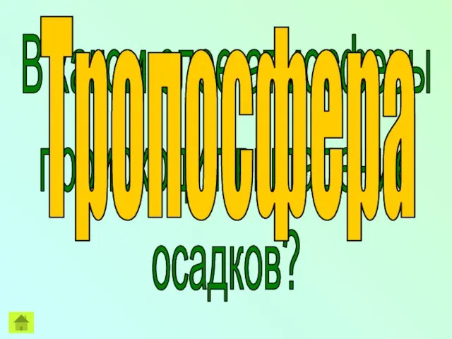 В каком слое атмосферы происходит выпадение осадков? Тропосфера