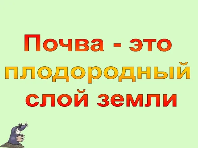 Почва - это плодородный слой земли