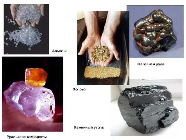 Уральские самоцветы Алмазы Золото Железная руда Каменный уголь