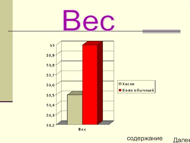 Вес содержание Далее