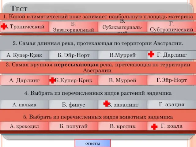 Тест ответы