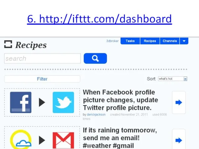 6. http://ifttt.com/dashboard