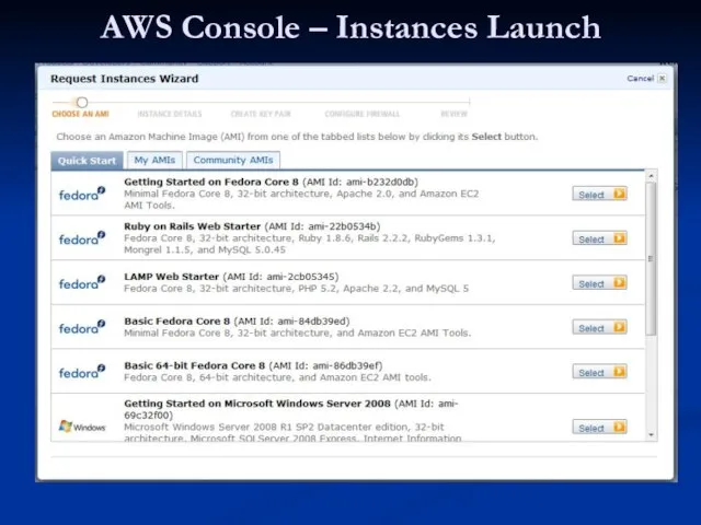 AWS Console – Instances Launch