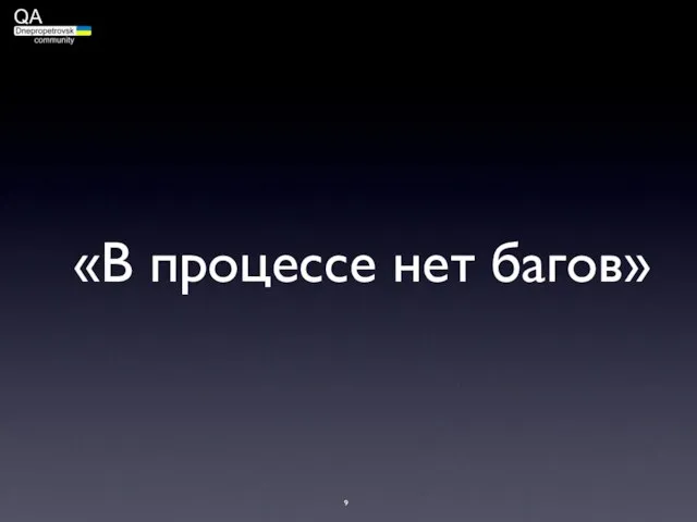 «В процессе нет багов»