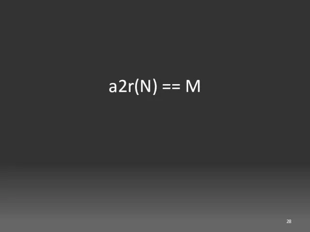 a2r(N) == M