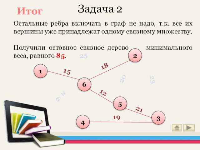 Задача 2 Остальные ребра включать в граф не надо, т.к. все их