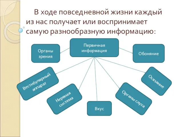 В ходе повседневной жизни каждый из нас получает или воспринимает самую разнообразную