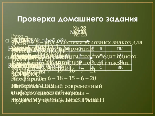 Проверка домашнего задания № 21 Об оёу й тфеб оёу На нет