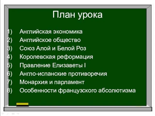 План урока Английская экономика Английское общество Союз Алой и Белой Роз Королевская