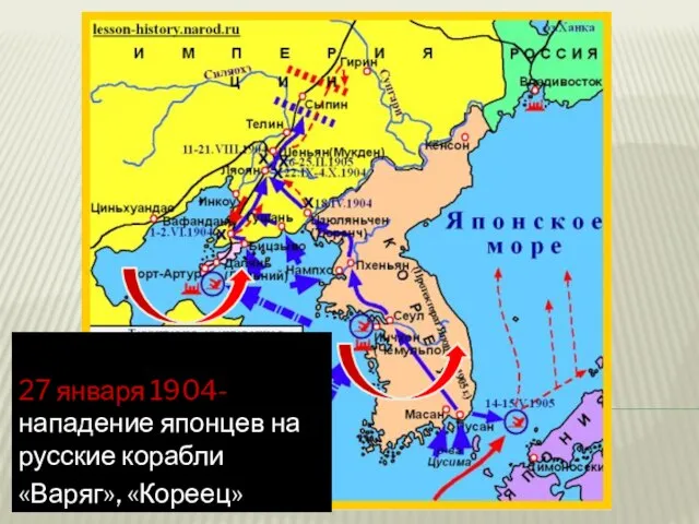 27 января 1904- нападение японцев на русские корабли «Варяг», «Кореец»