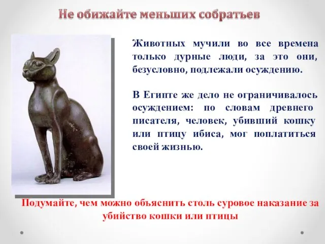 Животных мучили во все времена только дурные люди, за это они, безусловно,