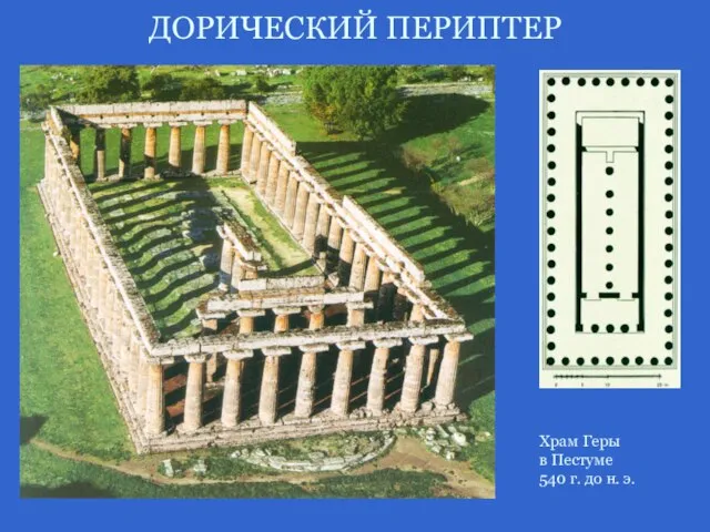ДОРИЧЕСКИЙ ПЕРИПТЕР Храм Геры в Пестуме 540 г. до н. э.