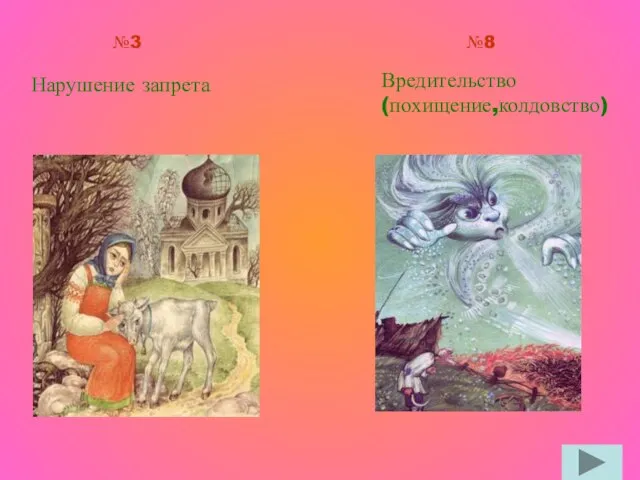 Нарушение запрета Вредительство (похищение,колдовство) №3 №8