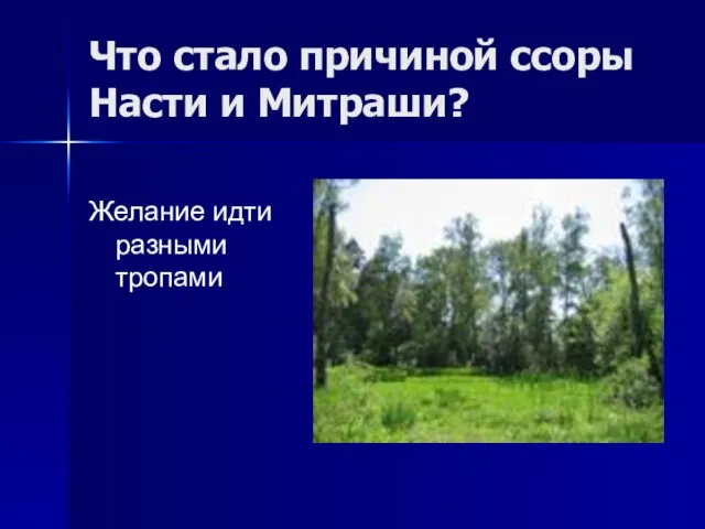 Что стало причиной ссоры Насти и Митраши? Желание идти разными тропами