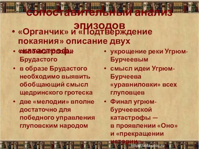 сопоставительный анализ эпизодов поломка головы Брудастого в образе Брудастого необходимо выявить обобщающий