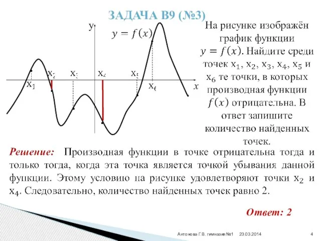 Задача В9 (№3) Ответ: 2 Антонова Г.В. гимназия№1