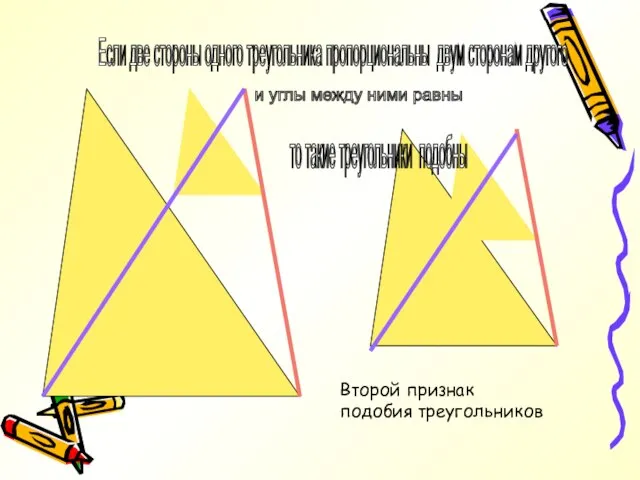 Если две стороны одного треугольника пропорциональны двум сторонам другого и углы между