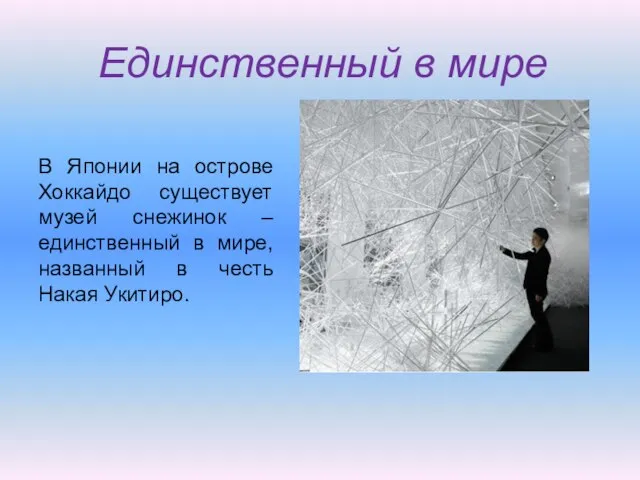 В Японии на острове Хоккайдо существует музей снежинок – единственный в мире,