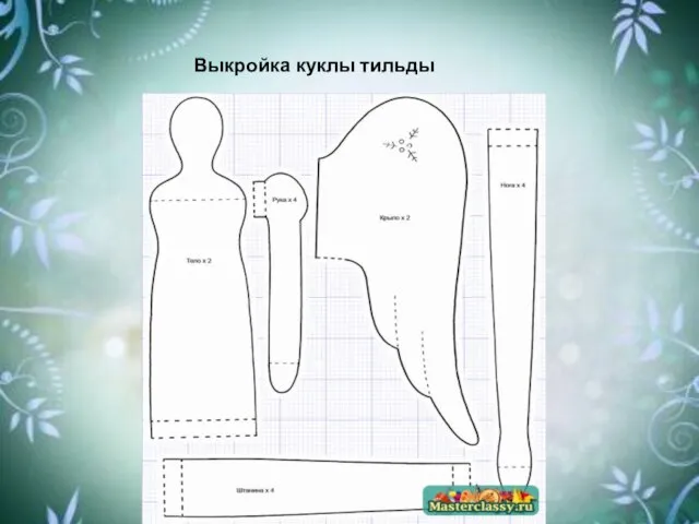 Выкройка куклы тильды