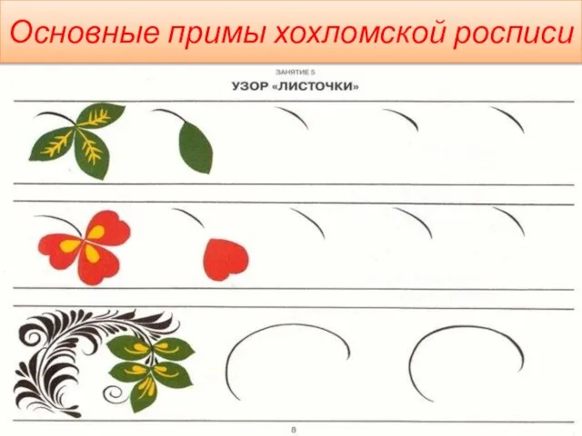 Основные примы хохломской росписи