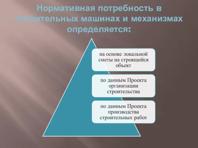 Нормативная потребность в строительных машинах и механизмах определяется: