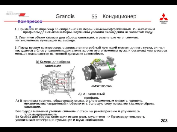 55 Компрессор 1. Применен компрессор со спиральной камерой и высокоэффективным 2 -