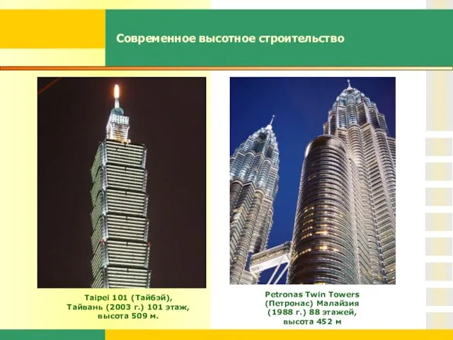 Современное высотное строительство Taipei 101 (Тайбэй), Тайвань (2003 г.) 101 этаж, высота