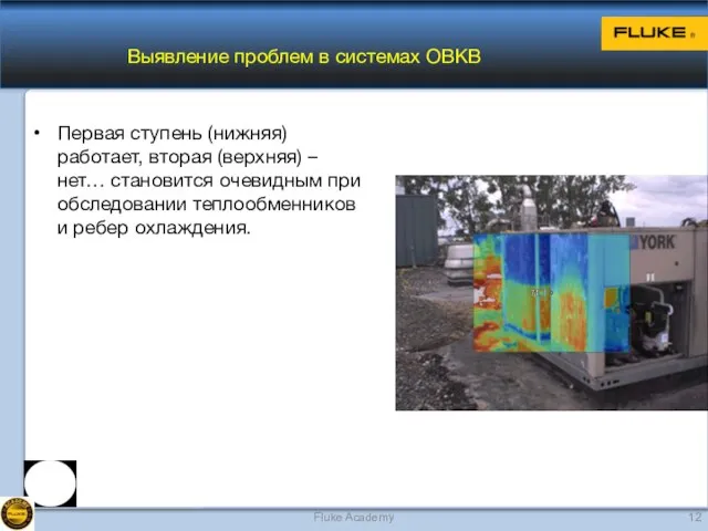 Выявление проблем в системах ОВКВ Первая ступень (нижняя) работает, вторая (верхняя) –