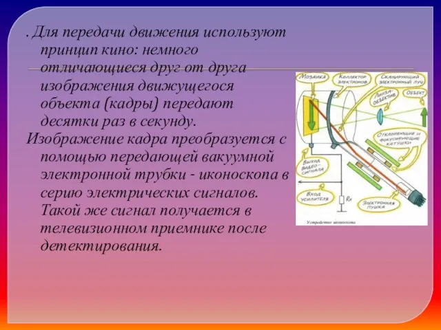 . Для передачи движения используют принцип кино: немного отличающиеся друг от друга