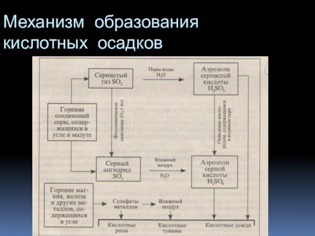 Механизм образования кислотных осадков