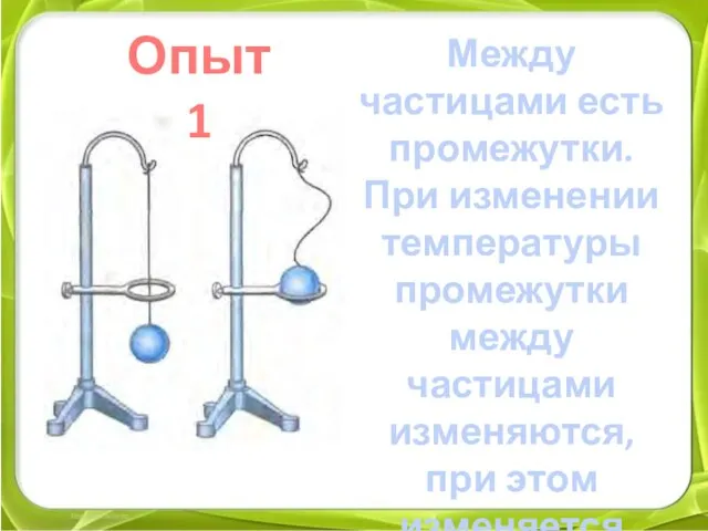 Между частицами есть промежутки. При изменении температуры промежутки между частицами изменяются, при