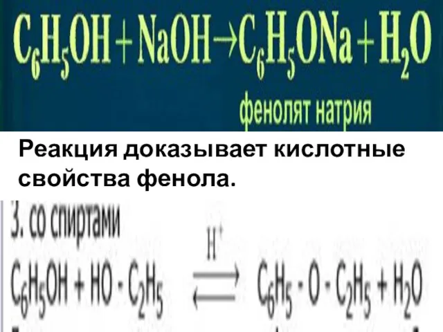 Реакция доказывает кислотные свойства фенола.