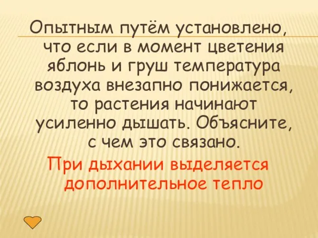 Опытным путём установлено, что если в момент цветения яблонь и груш температура