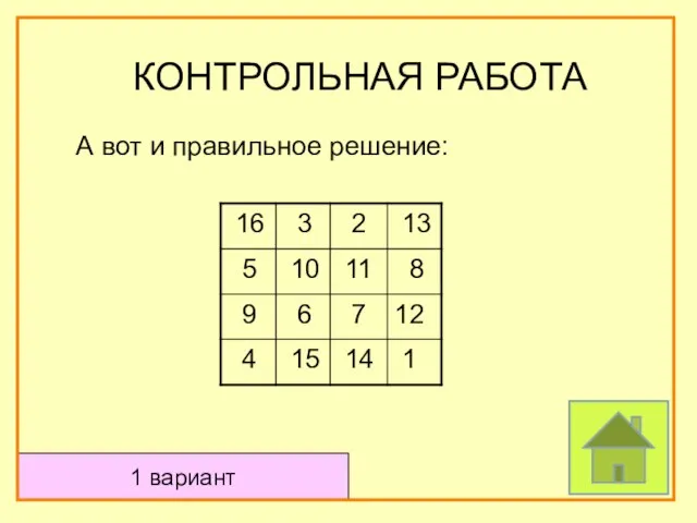 А вот и правильное решение: КОНТРОЛЬНАЯ РАБОТА 1 вариант