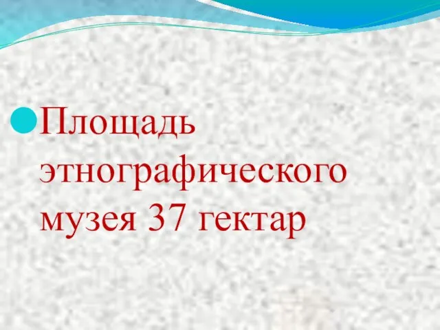 Площадь этнографического музея 37 гектар