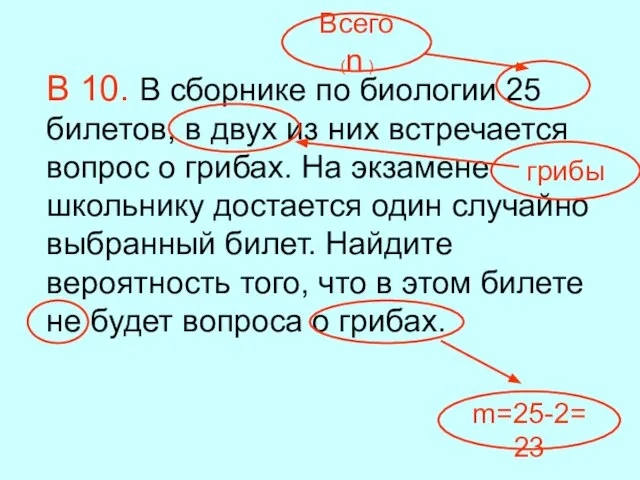 В 10. В сборнике по биологии 25 билетов, в двух из них