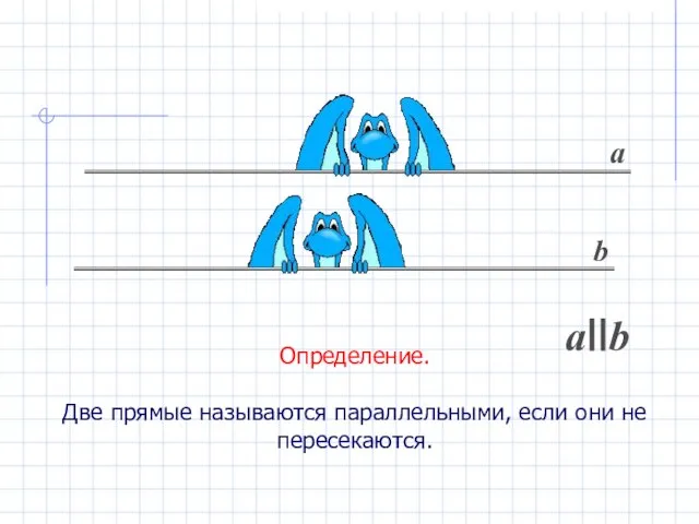 Определение. Две прямые называются параллельными, если они не пересекаются. а b аIIb