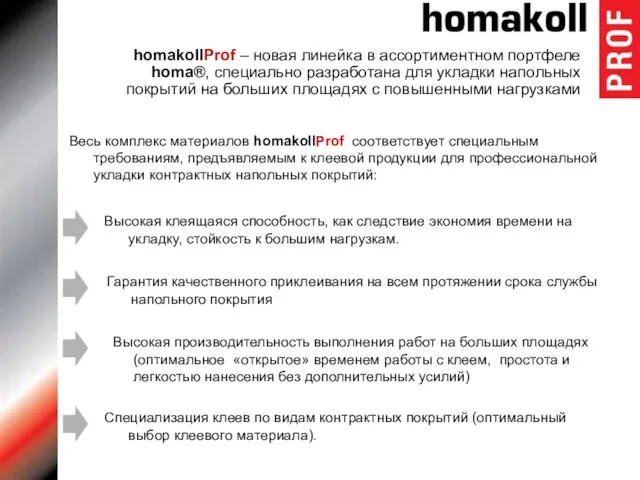 homakollProf – новая линейка в ассортиментном портфеле homa®, специально разработана для укладки