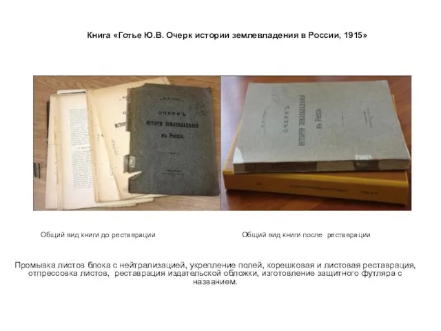 Книга «Готье Ю.В. Очерк истории землевладения в России, 1915» Промывка листов блока