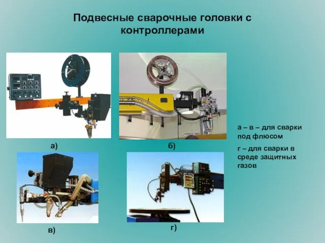 Подвесные сварочные головки с контроллерами а) б) в) г) а – в