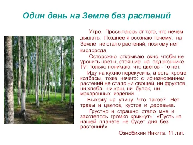 Один день на Земле без растений Утро. Просыпаюсь от того, что нечем