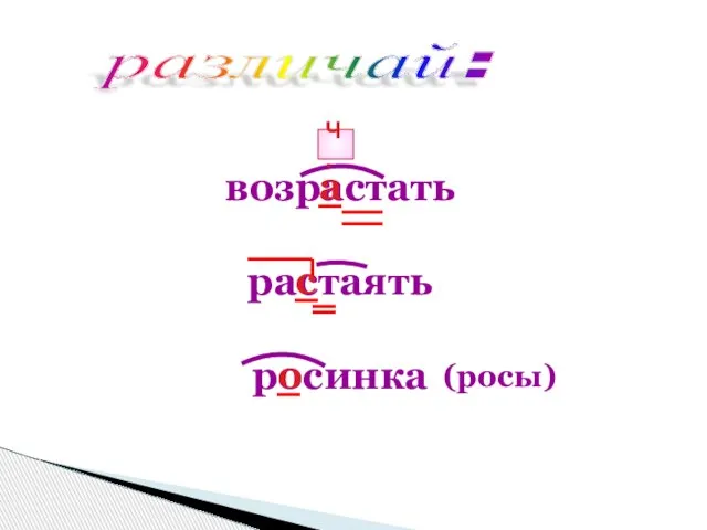 различай: возрастать растаять росинка Ч. а с о (росы)