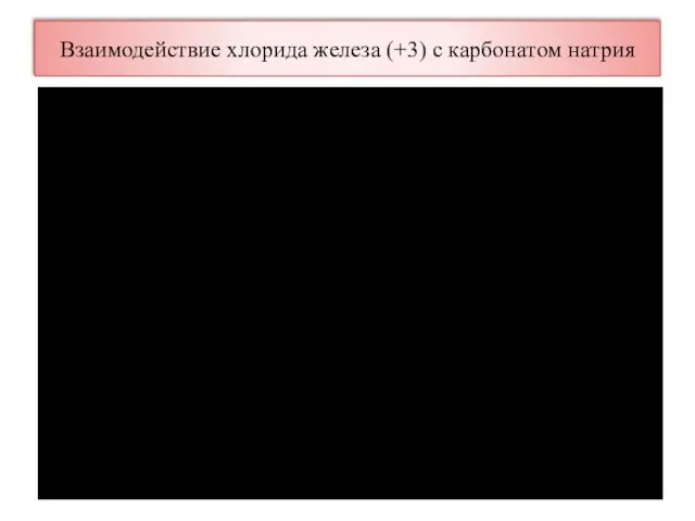 Взаимодействие хлорида железа (+3) с карбонатом натрия