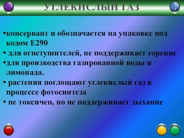 УГЛЕКИСЛЫЙ ГАЗ консервант и обозначается на упаковке под кодом Е290 для огнетушителей,