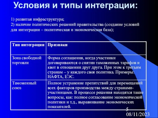 08/11/2023 1) развитая инфраструктура; 2) наличие политических решений правительства (создание условий для